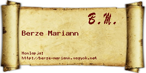 Berze Mariann névjegykártya