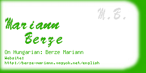 mariann berze business card